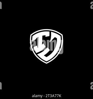 IJ logo monogram emblem style with shield shape design template ideas Stock Vector