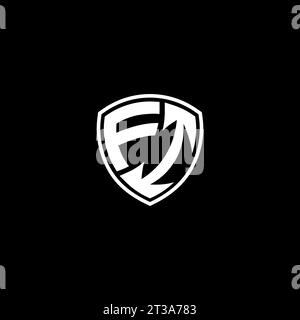 FI logo monogram emblem style with shield shape design template ideas Stock Vector
