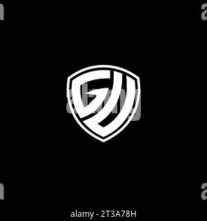 GU logo monogram emblem style with shield shape design template ideas Stock Vector