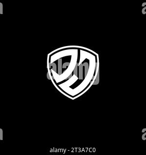 JJ logo monogram emblem style with shield shape design template ideas Stock Vector