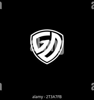 GD logo monogram emblem style with shield shape design template ideas Stock Vector