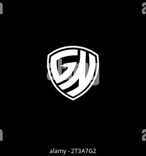 GN logo monogram emblem style with shield shape design template ideas Stock Vector