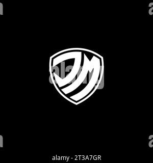 JM logo monogram emblem style with shield shape design template ideas Stock Vector