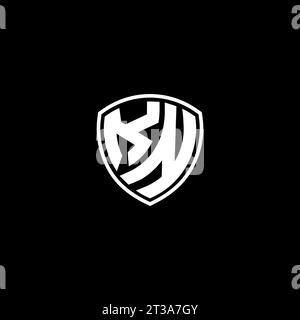 KN logo monogram emblem style with shield shape design template ideas Stock Vector