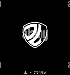 JL logo monogram emblem style with shield shape design template ideas Stock Vector