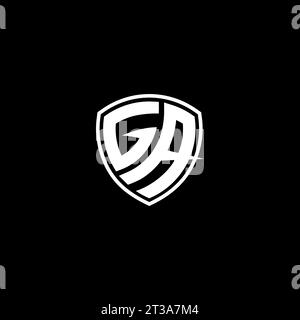 GA logo monogram emblem style with shield shape design template ideas Stock Vector