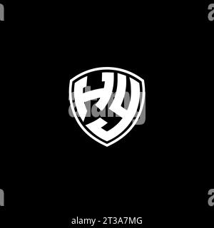 HY logo monogram emblem style with shield shape design template ideas Stock Vector