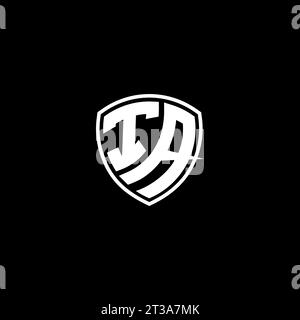 IA logo monogram emblem style with shield shape design template ideas Stock Vector