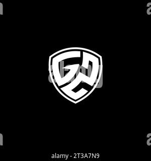 GZ logo monogram emblem style with shield shape design template ideas Stock Vector