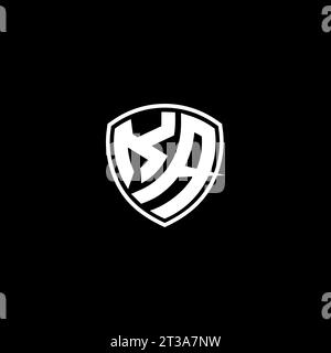 KA logo monogram emblem style with shield shape design template ideas Stock Vector
