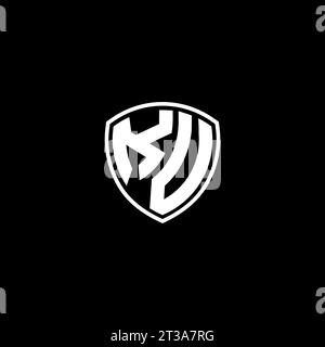 KV logo monogram emblem style with shield shape design template ideas Stock Vector