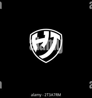 HT logo monogram emblem style with shield shape design template ideas Stock Vector