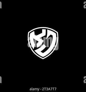 KJ logo monogram emblem style with shield shape design template ideas Stock Vector