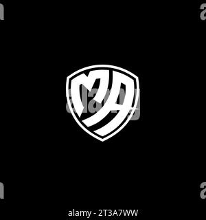 MA logo monogram emblem style with shield shape design template ideas Stock Vector