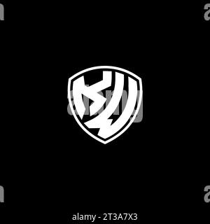 KW logo monogram emblem style with shield shape design template ideas Stock Vector