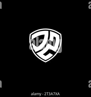 JZ logo monogram emblem style with shield shape design template ideas Stock Vector
