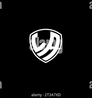 LA logo monogram emblem style with shield shape design template ideas Stock Vector