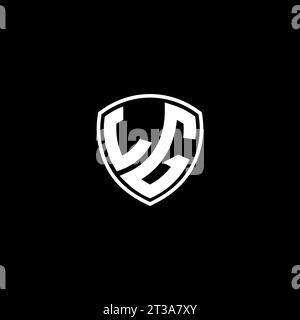 LG logo monogram emblem style with shield shape design template ideas Stock Vector