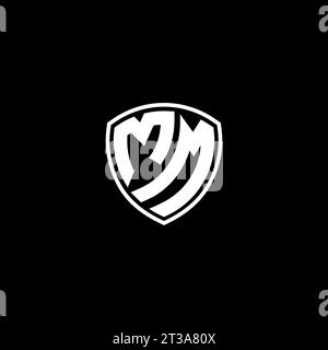 MM logo monogram emblem style with shield shape design template ideas Stock Vector