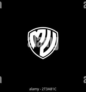MV logo monogram emblem style with shield shape design template ideas Stock Vector
