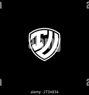 IU logo monogram emblem style with shield shape design template ideas Stock Vector