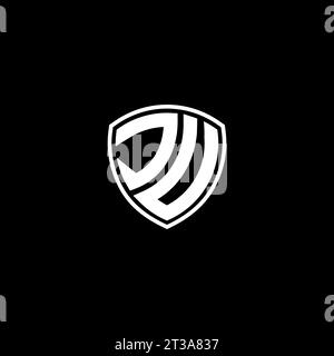 JU logo monogram emblem style with shield shape design template ideas Stock Vector