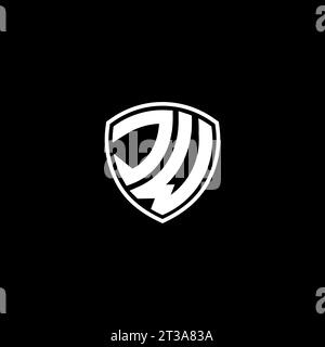 JW logo monogram emblem style with shield shape design template ideas Stock Vector