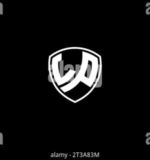 LP logo monogram emblem style with shield shape design template ideas Stock Vector