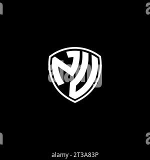 NV logo monogram emblem style with shield shape design template ideas Stock Vector