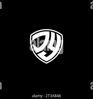 JY logo monogram emblem style with shield shape design template ideas Stock Vector