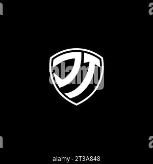 JT logo monogram emblem style with shield shape design template ideas Stock Vector