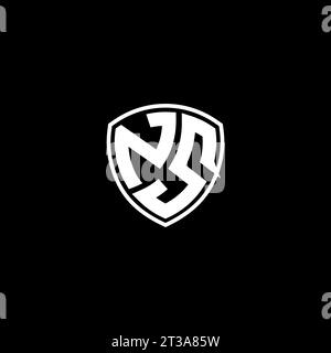 NS logo monogram emblem style with shield shape design template ideas Stock Vector