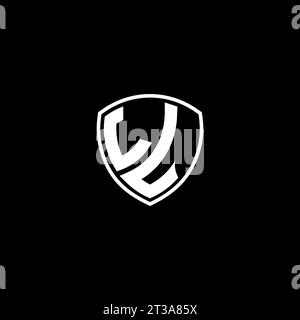 LL logo monogram emblem style with shield shape design template ideas Stock Vector