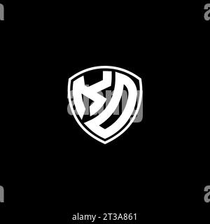 KD logo monogram emblem style with shield shape design template ideas Stock Vector