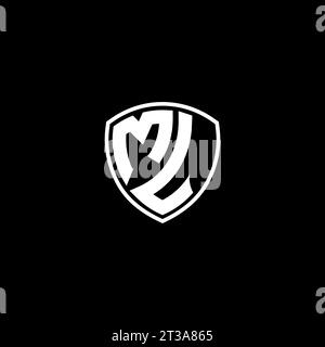 ML logo monogram emblem style with shield shape design template ideas Stock Vector