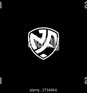 NF logo monogram emblem style with shield shape design template ideas Stock Vector