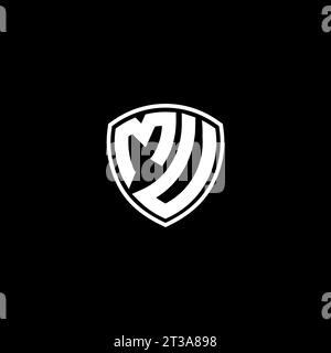 MU logo monogram emblem style with shield shape design template ideas Stock Vector
