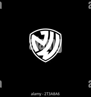 NW logo monogram emblem style with shield shape design template ideas Stock Vector