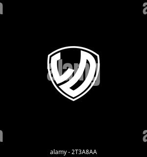 LD logo monogram emblem style with shield shape design template ideas Stock Vector