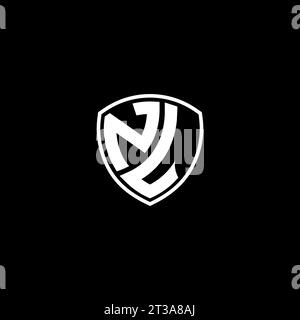 NL logo monogram emblem style with shield shape design template ideas Stock Vector