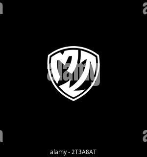 MI logo monogram emblem style with shield shape design template ideas Stock Vector