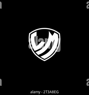 LM logo monogram emblem style with shield shape design template ideas Stock Vector