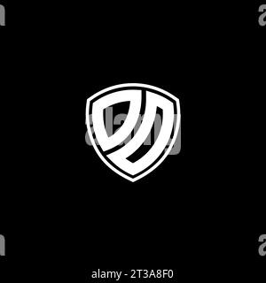OO logo monogram emblem style with shield shape design template ideas Stock Vector