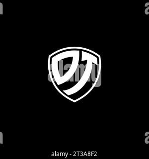 OT logo monogram emblem style with shield shape design template ideas Stock Vector