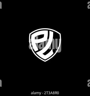 PL logo monogram emblem style with shield shape design template ideas Stock Vector