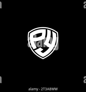 PY logo monogram emblem style with shield shape design template ideas Stock Vector