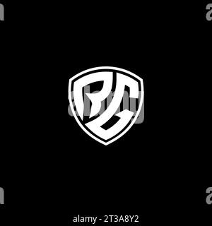 RG logo monogram emblem style with shield shape design template ideas Stock Vector