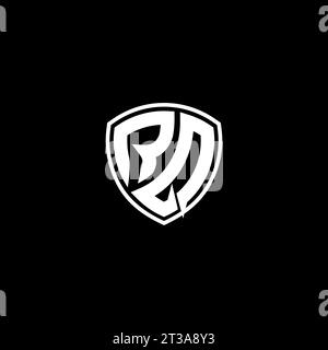 RQ logo monogram emblem style with shield shape design template ideas Stock Vector