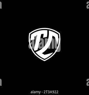 TC logo monogram emblem style with shield shape design template ideas Stock Vector