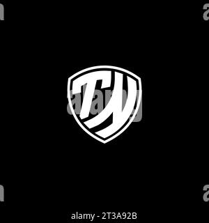 TN logo monogram emblem style with shield shape design template ideas Stock Vector